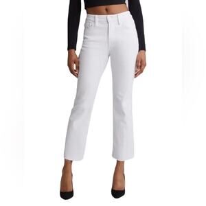 Good American Good Legs Straight Raw Hem Jeans White Women’s Sz 20